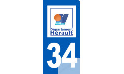 autocollant immatriculation 34 motard de l'Hérault