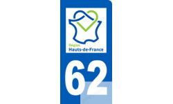 autocollant immatriculation motard 62 région Hauts-de-France