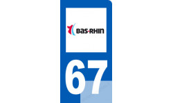autocollant immatriculation motard 67 du Bas-Rhin