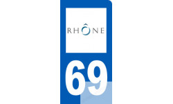 autocollant immatriculation motard 69 du Rhône