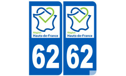 stickers autocollant 62 immatriculation Nord Pas de Calais région Hauts-de-France
