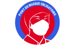 sticker autocollant Port du masque respiratoire obligatoire