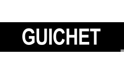 GUICHET NOIR - 29x7cm - Sticker/autocollant