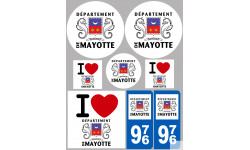 département de Mayotte - Kit 8 stickers - Sticker/autocollant