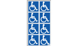 handicape moteur - 8 stickers de 5cm - Sticker/autocollant