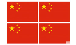 Drapeau Chine (4 fois 9.5x6.3cm) - Sticker/autocollant
