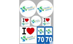 Département 70 la Haute Saône (8 autocollants variés) - Sticker/autocollant