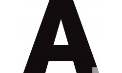 Lettre A noir sur fond blanc (10x10.7cm) - Sticker/autocollant