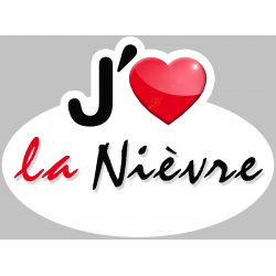 j'aime la Nièvre (15x11cm) - Sticker/autocollant