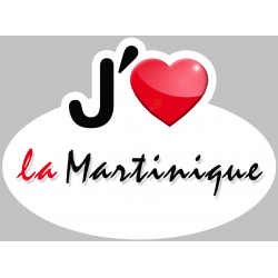 j'aime la Martinique (15x11cm) - Sticker/autocollant